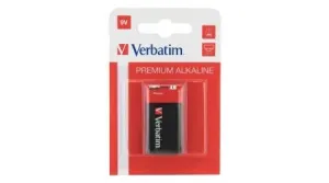 PAQUETE 1 PILA ALCALINA VERBATIM PREMIUM 9V 49924 9V 6LR61