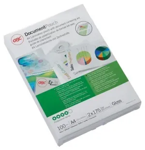 PAQUETE 100 FUNDAS PLASTIFICAR GBC A4 100U 3200724 175 MICRAS