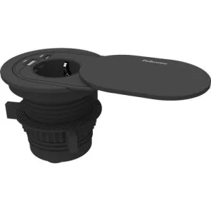 Toma Empotrable Fellowes con Usb Negro 100137182