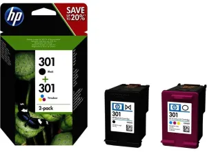 PACK 2 CARTUCHOS HP 301 NEGRO + 301 TRICOLOR N9J72AE PACK 2 CARTUCHOS HP 301 NEGRO + 301 TRICOLOR N9J72AE