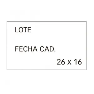 PAQUETE 6 ROLLOS ETIQUETAS BLANCAS APLI 101950 26X16 MM ADHESIVO PERMANENTE LOTE + CADUCIDAD PAQUETE 6 ROLLOS ETIQUETAS BLANCAS APLI 101950 26X16 MM ADHESIVO PERMANENTE LOTE + CADUCIDAD
