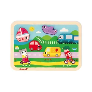 Chunky Puzzle Vehículos 7 Piezas Janod J07124