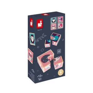 Cubos Bloques Bebés Animales de Madera Janod J08001