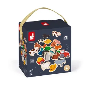 24 Imanes de la Granja de Madera Janod J08157