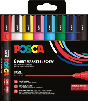 Estuche de Carton con 8 Rotuladores Posca Pc-5M Colores Surtidos 302422326