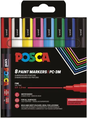 Estuche de Carton con 8 Rotuladores Posca Pc-3M Colores Surtidos 302422318