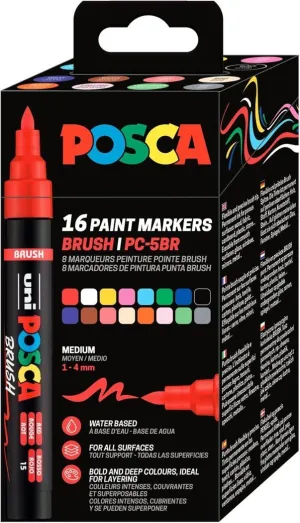 Estuche de Carton con 16 Rotuladores Posca Pc-5Br Colores Surtidos 302422410