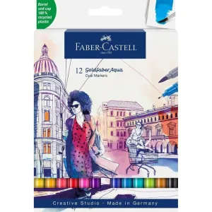 Estuche de Carton con 12 Rotuladores Faber Castell Goldfaber Aqua Doble Punta 164612