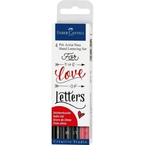 Estuche de Carton con 4 Rotuladores Faber Castell Pitt Artist Pen Lettering 267115