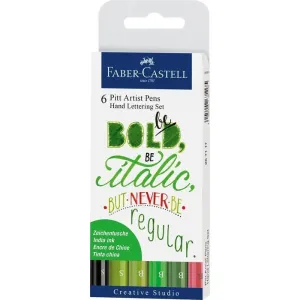 Estuche de Carton con 6 Rotuladores Faber Castell Pitt Artist Pen Letterring 267117