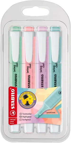 Pack 4 Marcadores Fluorescente Stabilo Swing Cool Pastel 275/4-08