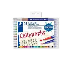 Pack 24 Rotuladores Staedtler Calligraphy Doble Punta Fina y Gruesa 3005 Tb24