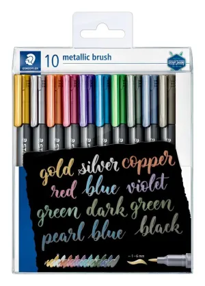 Pack 10 Rotuladores Staedtler Brush Metalizado 8321 Tb10