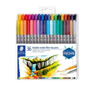 Pack 36 Rotuladores Staedtler Doble Punta Fina y Gruesa 3200 Tb36