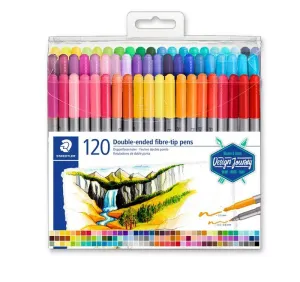 Pack 120 Rotuladores Staedtler Doble Punta Fina y Gruesa 3200 Tb120