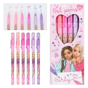 Pack 6 Boligrafos Topmodel de Gel Girly Glitter 12191
