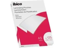PAQUETE 100 FUNDAS DE PLASTIFICAR IBICO A5 627315 125 MICRAS