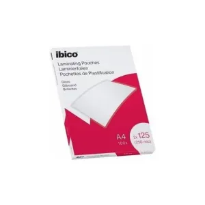 PAQUETE 100 FUNDAS DE PLASTIFICAR IBICO A4 627318 125 MICRAS