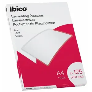 PAQUETE 100 FUNDAS DE PLASTIFICAR IBICO A4 627323 125 MICRAS