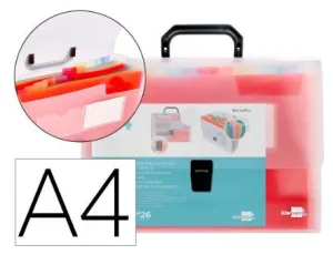 Maletin Clasificador Plastico Liderpapel 26 Departamentos A4 Transparente 31822