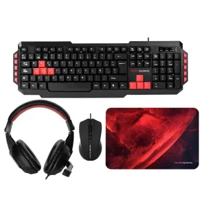 PACK RATON + TECLADO + AURICULARES + ALFOMBRILLA MARS GAMING MRCP1