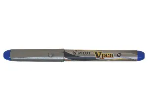 Pluma Desechable Pilot V-Pen Silver Azul Svp-4M-L