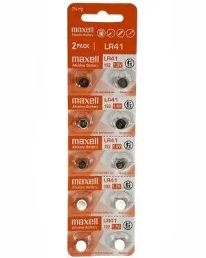 PAQUETE 10 PILAS ALCALINAS MAXELL LR41 1,5V