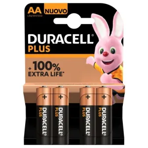 PAQUETE 4 PILAS ALCALINAS DURACELL PLUS EXTRA AA LR6/M BL