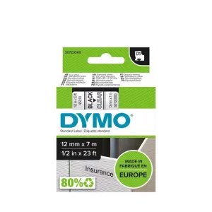Cinta Dymo D1 Texto Negro en Etiqueta Transparente 12Mmx7M S0720500