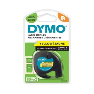 Cinta Dymo Lt Plastico Texto Negro en Etiqueta Amarilla 12Mmx4M S0721620