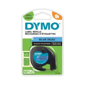 Cinta Dymo Lt Plastico Texto Negro en Etiqueta Azul 12Mmx4M S0721650