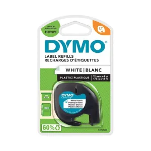 Cinta Dymo Lt Plastico Texto Negro en Etiqueta Blanca 12Mmx4M S0721660