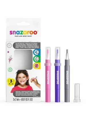 Pack 3 Rotuladores Maquillaje Snazaroo Punta Pincel Fantasia 1180141