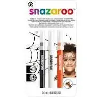 Pack 3 Rotuladores Maquillaje Snazaroo Punta Pincel Halloween 1180142