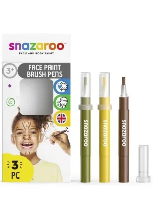 Pack 3 Rotuladores Maquillaje Snazaroo Punta Pincel Jungla 1180143
