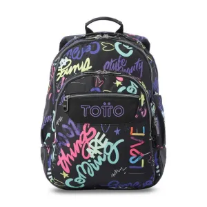 Mochila Junior Totto Rayol Letry 2 Compartimentos Ma04Eco002 2616N 7Ez