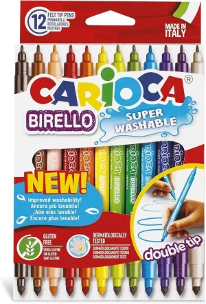 Pack 12 Rotuladores Carioca Birello Punta Doble 42753