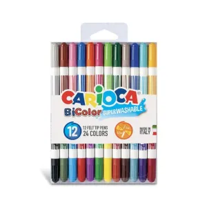 Pack 12 Rotuladores Carioca Doble Bicolor 24 Colores 42265