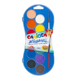 Estuche 12 Pastillas Acuarelas Carioca Ø 30Mm 42404