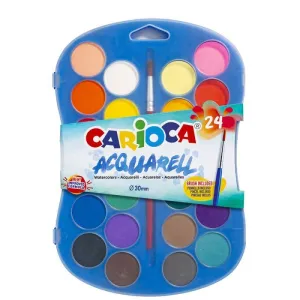 Estuche 24 Pastillas Acuarelas Carioca Ø 30Mm 42401