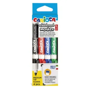 Pack 4 Rotuladores Pizarra Blanca Carioca Colores Surtidos 42878