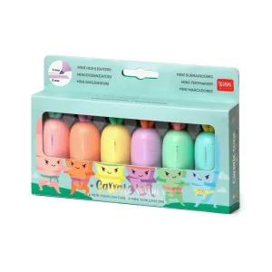 Pack 6 Marcadores Fluorescente Legami Mini Zanahoria Hc0001