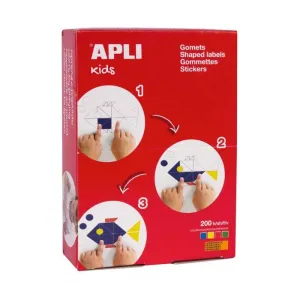 Caja 10400 Gomets Apli Estrella 3 Tamaños y 4 Colores 00705