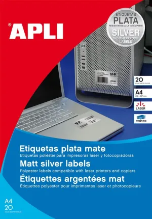 Etiquetas Apli Blancas Permanentes 20 Hojas 210X297Mm 01228