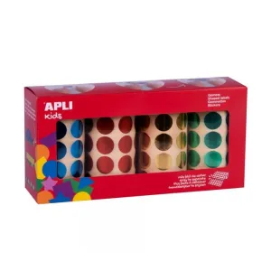 KIT 4 ROLLO GOMETS APLI CIRCULO 20MM 4 COLORES METALIZADOS 102410