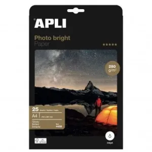 Papel Fotografico Apli Photobright A4 280Gr 25 Hojas 04458