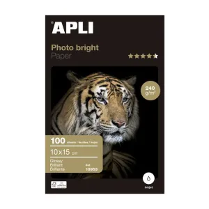 Papel Fotografico Apli Photobright 10X15Cm 240Gr 100 Hojas 10953