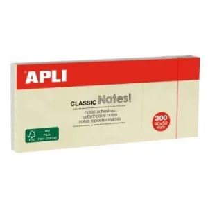 Taco Notas Adhesivas Apli Classic 40X50 mm 3 Blocs de 100 Hojas Color Amarillo 10977