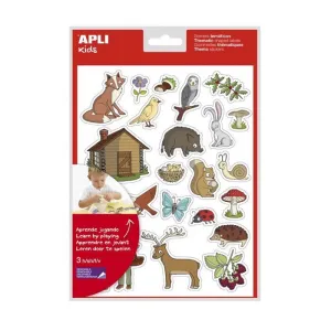Paquete 69 Stickers Removible Apli el Bosque 11432