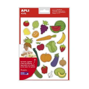 Paquete 60 Stickers Removible Apli Frutas y Verduras 11439